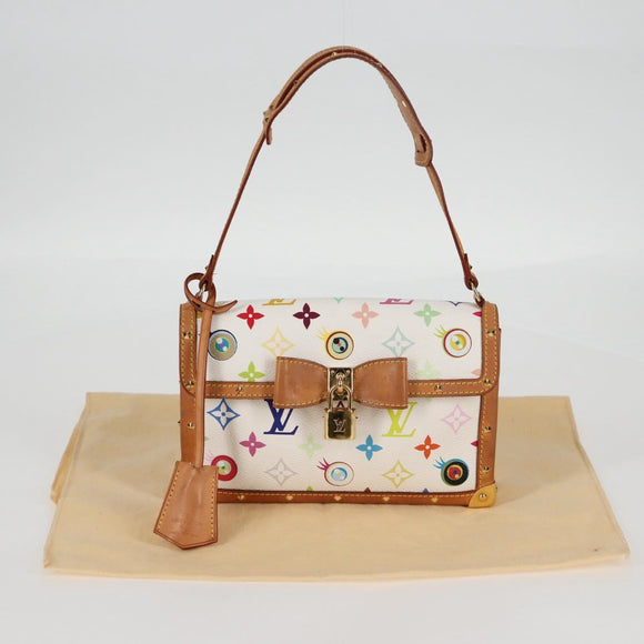 LOUIS VUITTON Monogram Pochette Eye Miss You Hand Bag White M92055 Auth 121439M
