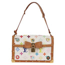LOUIS VUITTON Monogram Pochette Eye Miss You Hand Bag White M92055 Auth 121439M-13