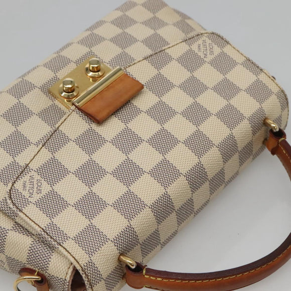 LOUIS VUITTON Damier Azur Croisette Hand Bag 2way N41581 LV Auth 121440