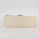 CHANEL Matelasse 2.25 Chain Shoulder Bag Caviar Skin White CC Auth 121441-5