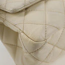 CHANEL Matelasse 2.25 Chain Shoulder Bag Caviar Skin White CC Auth 121441-15