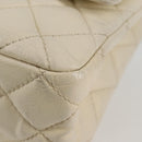 CHANEL Matelasse 2.25 Chain Shoulder Bag Caviar Skin White CC Auth 121441-16