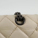 CHANEL Matelasse 2.25 Chain Shoulder Bag Caviar Skin White CC Auth 121441-18