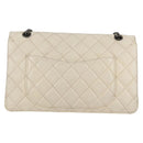 CHANEL Matelasse 2.25 Chain Shoulder Bag Caviar Skin White CC Auth 121441-2