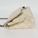 CHANEL Matelasse 2.25 Chain Shoulder Bag Caviar Skin White CC Auth 121441-3