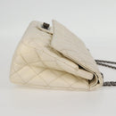 CHANEL Matelasse 2.25 Chain Shoulder Bag Caviar Skin White CC Auth 121441-4