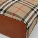 BURBERRY Nova Check Shoulder Bag Canvas Beige Gold Auth 121443-9