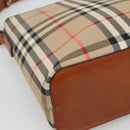 BURBERRY Nova Check Shoulder Bag Canvas Beige Gold Auth 121443-14