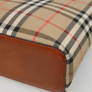 BURBERRY Nova Check Shoulder Bag Canvas Beige Gold Auth 121443-15