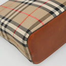 BURBERRY Nova Check Shoulder Bag Canvas Beige Gold Auth 121443-16