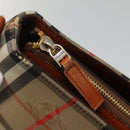 BURBERRY Nova Check Shoulder Bag Canvas Beige Gold Auth 121443-10