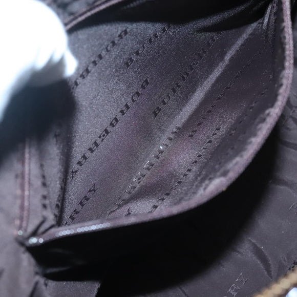 BURBERRY Nova Check Shoulder Bag Canvas Beige Gold Auth 121443