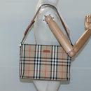 BURBERRY Nova Check Shoulder Bag Canvas Beige Gold Auth 121443-24