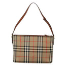 BURBERRY Nova Check Shoulder Bag Canvas Beige Gold Auth 121443-2