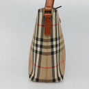 BURBERRY Nova Check Shoulder Bag Canvas Beige Gold Auth 121443-3