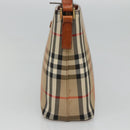 BURBERRY Nova Check Shoulder Bag Canvas Beige Gold Auth 121443-4
