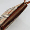 BURBERRY Nova Check Shoulder Bag Canvas Beige Gold Auth 121443-6