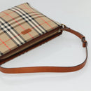 BURBERRY Nova Check Shoulder Bag Canvas Beige Gold Auth 121443-7