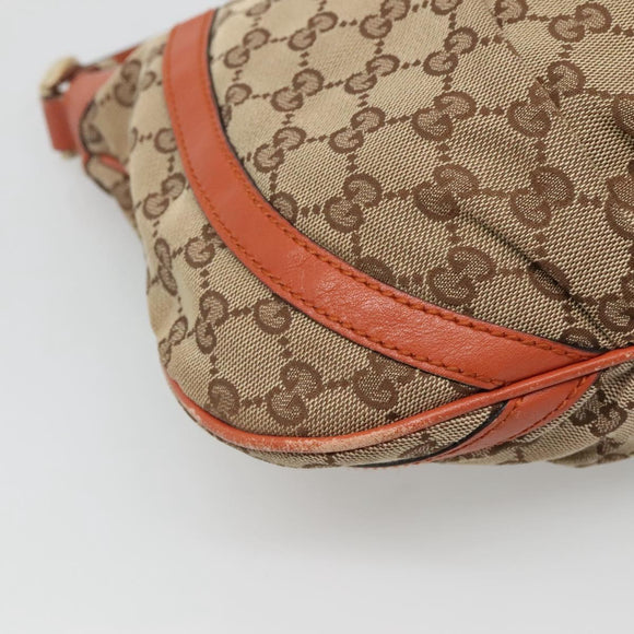GUCCI GG Canvas Shoulder Bag Beige Gold 203257 Auth 121446