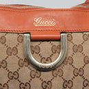 GUCCI GG Canvas Shoulder Bag Beige Gold 203257 Auth 121446-17