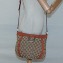 GUCCI GG Canvas Shoulder Bag Beige Gold 203257 Auth 121446-22