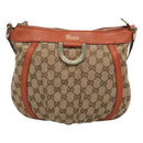 GUCCI GG Canvas Shoulder Bag Beige Gold 203257 Auth 121446-13