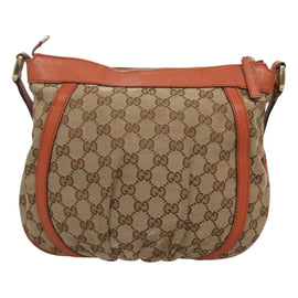 GUCCI GG Canvas Shoulder Bag Beige Gold 203257 Auth 121446 - 0
