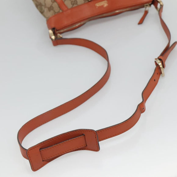 GUCCI GG Canvas Shoulder Bag Beige Gold 203257 Auth 121446