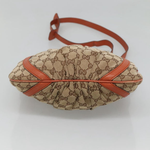 GUCCI GG Canvas Shoulder Bag Beige Gold 203257 Auth 121446