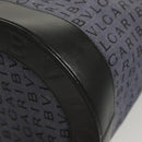 BVLGARI Hand Bag Canvas Navy Gold Auth 121454-9