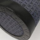 BVLGARI Hand Bag Canvas Navy Gold Auth 121454-15