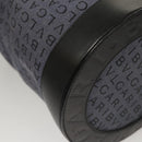 BVLGARI Hand Bag Canvas Navy Gold Auth 121454-16