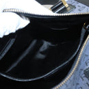 BVLGARI Hand Bag Canvas Navy Gold Auth 121454-21