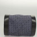 BVLGARI Hand Bag Canvas Navy Gold Auth 121454-5