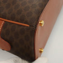 CELINE Macadam Canvas Hand Bag PVC Leather Brown Gold Auth 121455-9