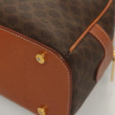 CELINE Macadam Canvas Hand Bag PVC Leather Brown Gold Auth 121455-14