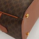 CELINE Macadam Canvas Hand Bag PVC Leather Brown Gold Auth 121455-15