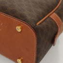 CELINE Macadam Canvas Hand Bag PVC Leather Brown Gold Auth 121455-16