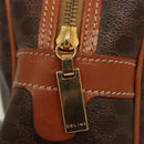 CELINE Macadam Canvas Hand Bag PVC Leather Brown Gold Auth 121455-17