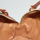CELINE Macadam Canvas Hand Bag PVC Leather Brown Gold Auth 121455-19