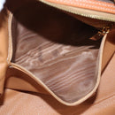 CELINE Macadam Canvas Hand Bag PVC Leather Brown Gold Auth 121455-11