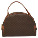 CELINE Macadam Canvas Hand Bag PVC Leather Brown Gold Auth 121455-13
