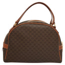 CELINE Macadam Canvas Hand Bag PVC Leather Brown Gold Auth 121455-2