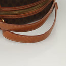 CELINE Macadam Canvas Hand Bag PVC Leather Brown Gold Auth 121455-7