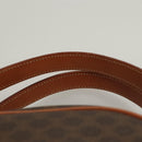 CELINE Macadam Canvas Hand Bag PVC Leather Brown Gold Auth 121455-8