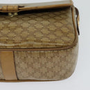 CELINE Macadam Canvas Shoulder Bag Beige Gold Auth 121456-15