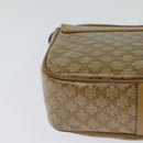 CELINE Macadam Canvas Shoulder Bag Beige Gold Auth 121456-16