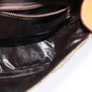 CELINE Macadam Canvas Shoulder Bag Beige Gold Auth 121456-19