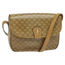 CELINE Macadam Canvas Shoulder Bag Beige Gold Auth 121456-1