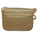 CELINE Macadam Canvas Shoulder Bag Beige Gold Auth 121456-2